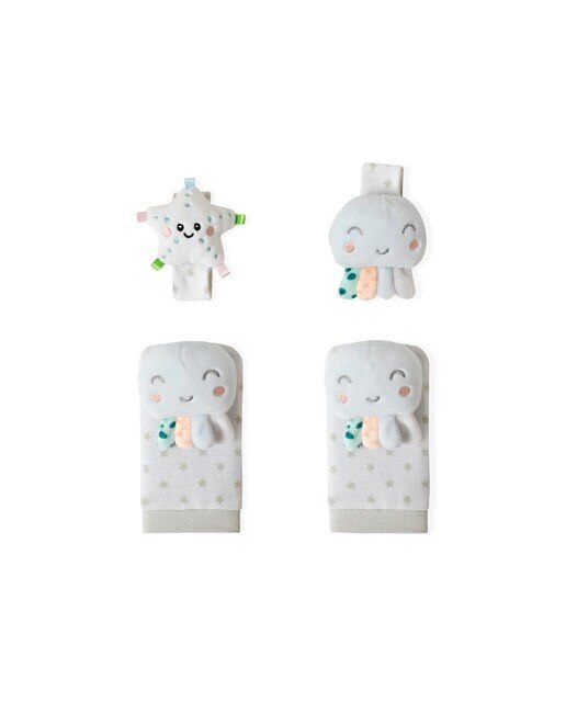 Set de peucos y muñequeras Sonajero pulpo Multicolor-1