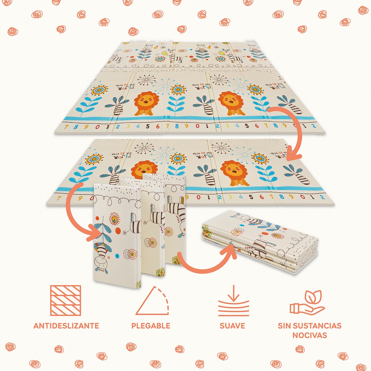 Alfombra de juegos Fancy 180x200x1,5 Multicolor-5