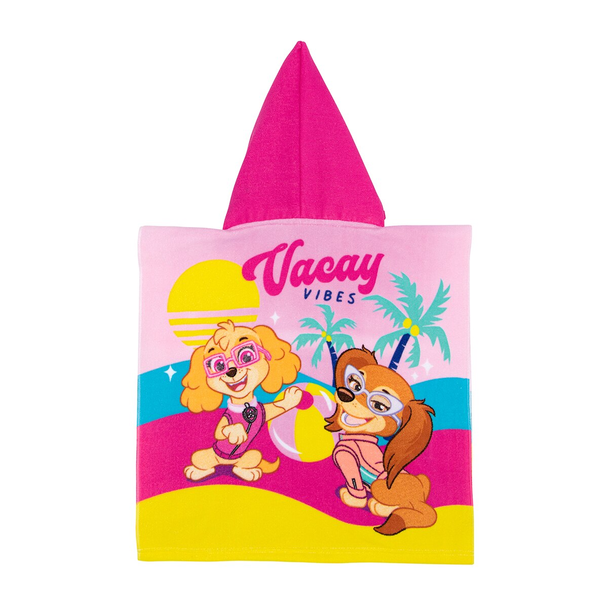 Poncho microfibra paw patrol Rosa-3