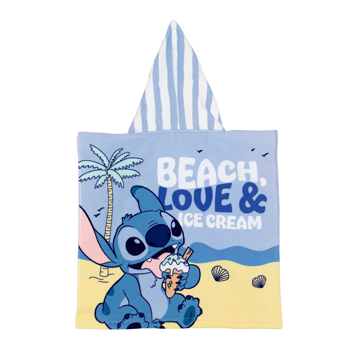 Poncho microfibra stitch Azul-3