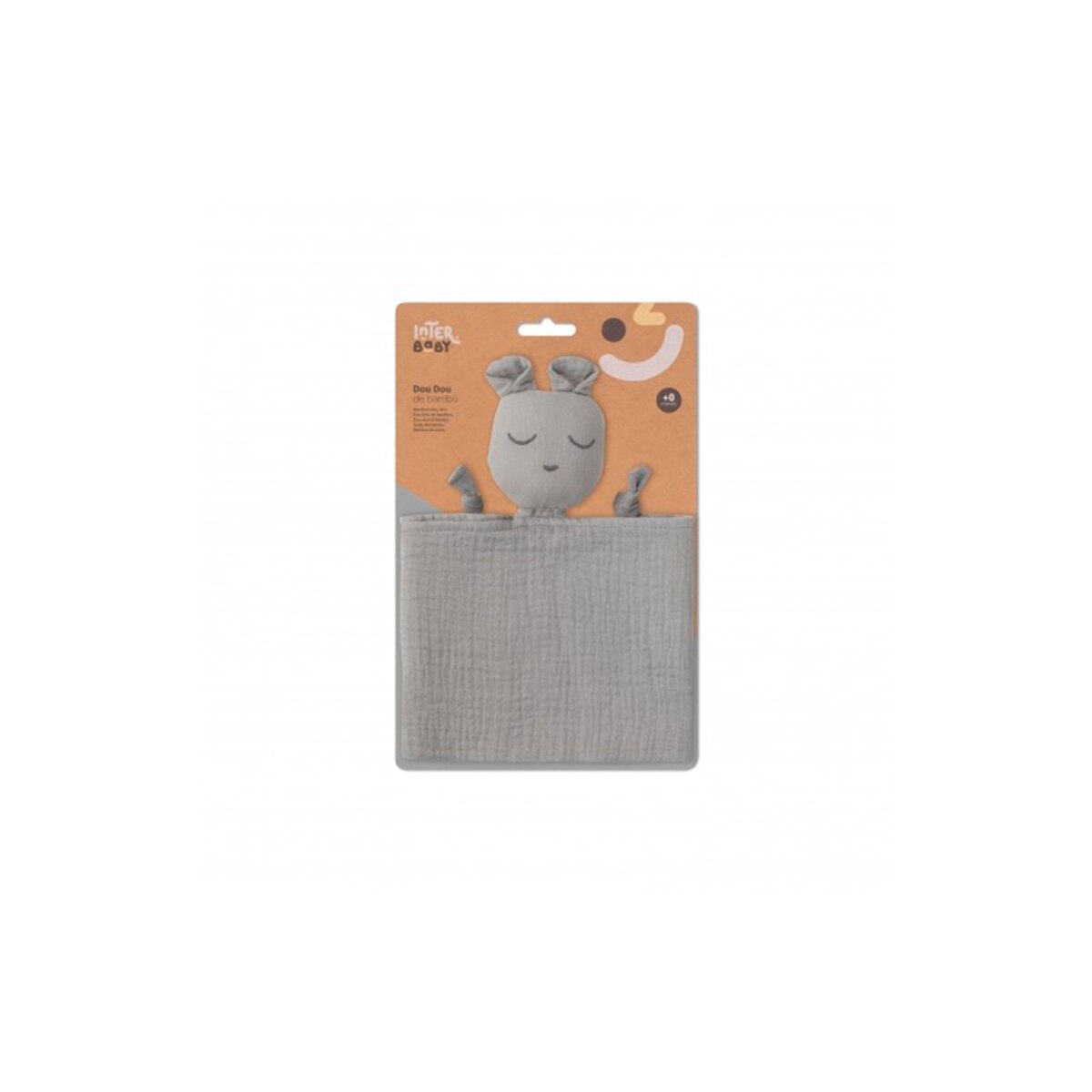 Dou dou Osito en muselina de bambu? Gris Petróleo Interbaby Gris-4