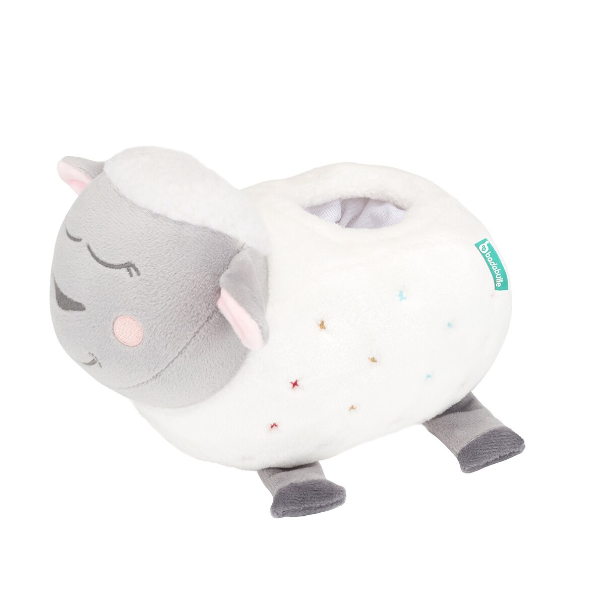 Lámpara Badabulle y Proyector Oveja peluche blanca/gris Blanco / Gris-4