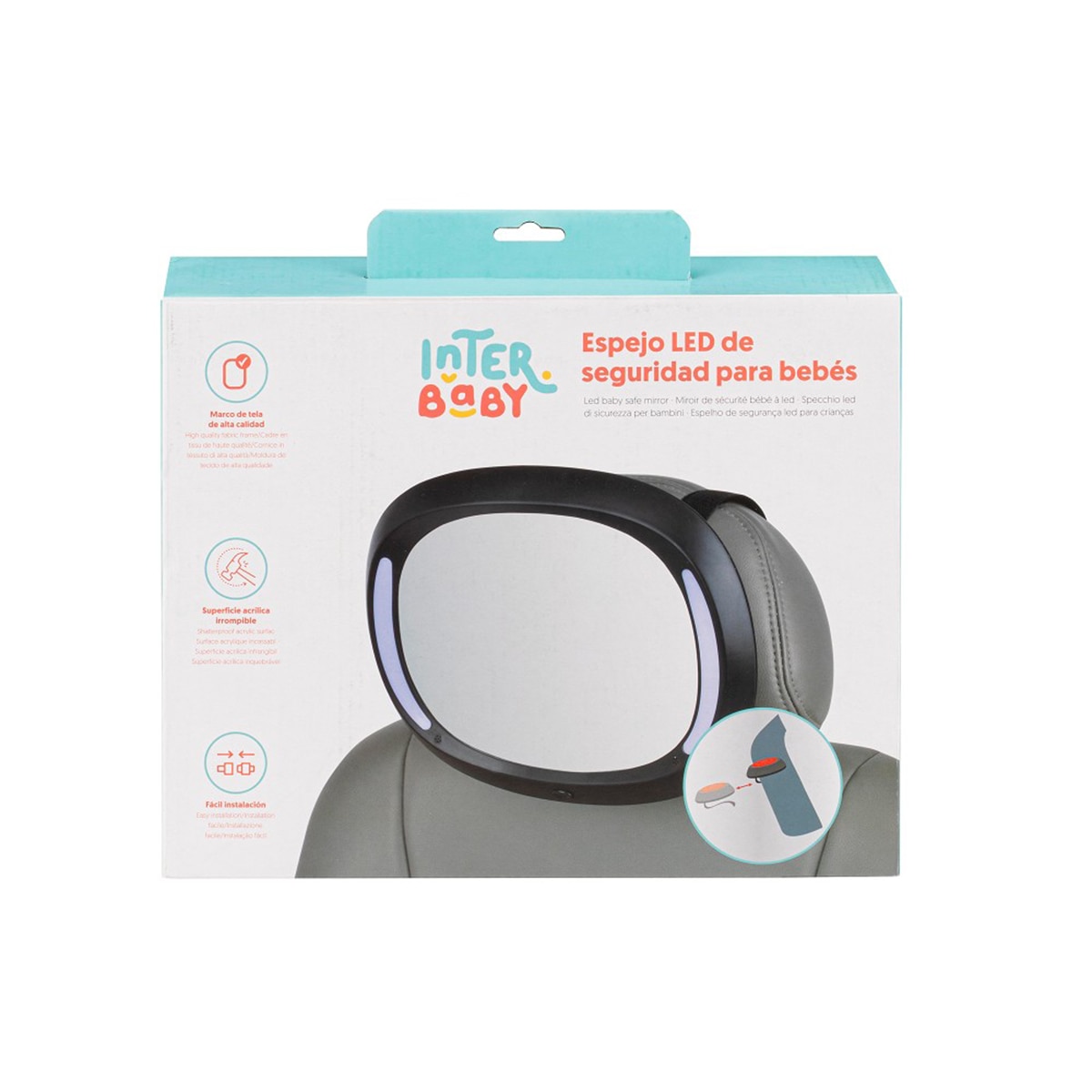 Espejo Interbaby de seguridad led negro Negro-7