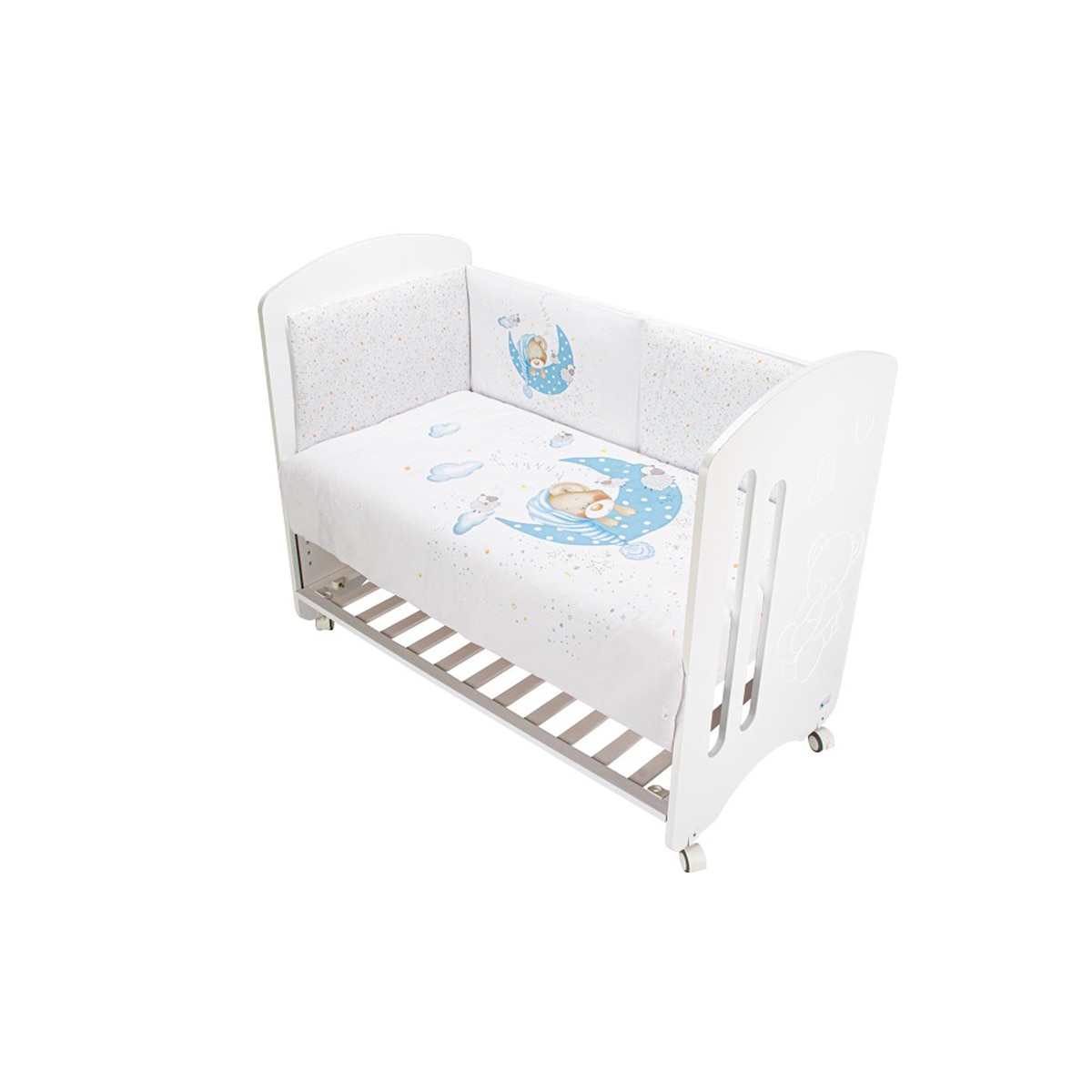 Juego textil 2 piezas Interbaby Edredón + Protector para Cuna (60 x 120 cm.) Bear Sleeping azul Azul-1