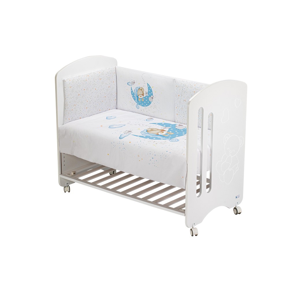 Juego textil 2 piezas Interbaby Edredón + Protector para Cuna (60 x 120 cm.) Bear Sleeping azul Azul-4
