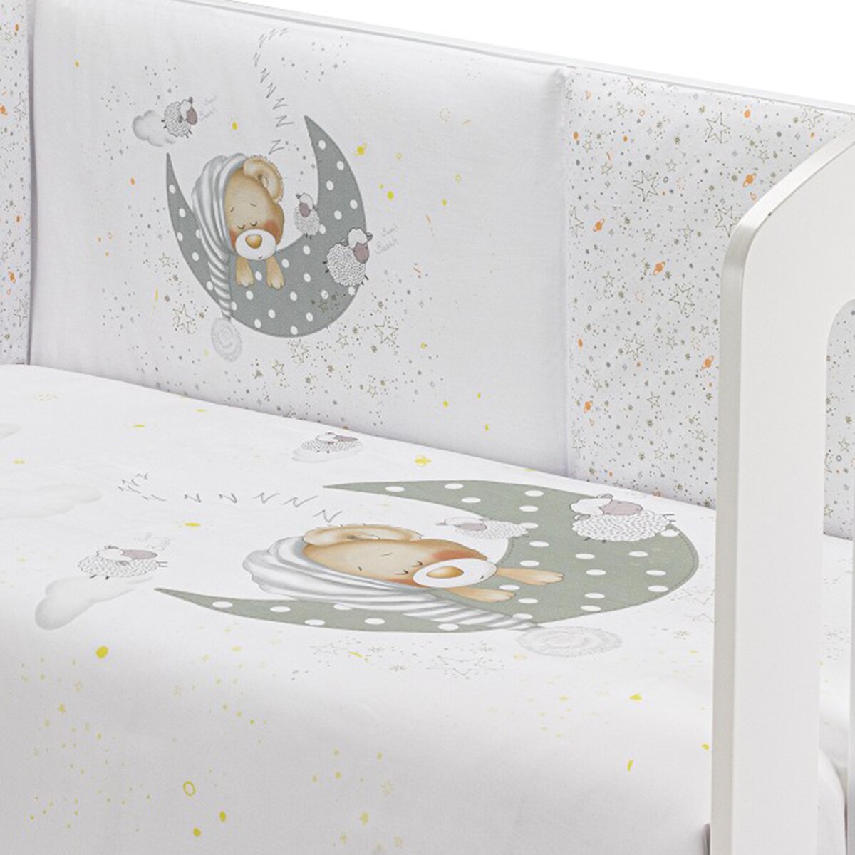 Juego textil 2 piezas Interbaby Edredón + Protector para Cuna (60 x 120 cm.) Bear Sleeping gris Gris-2