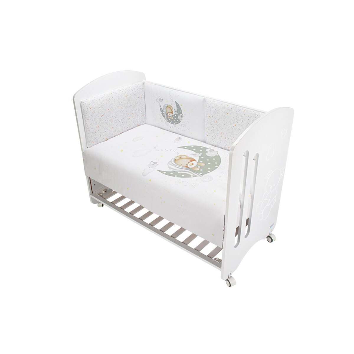 Juego textil 2 piezas Interbaby Edredón + Protector para Cuna (60 x 120 cm.) Bear Sleeping gris Gris-3