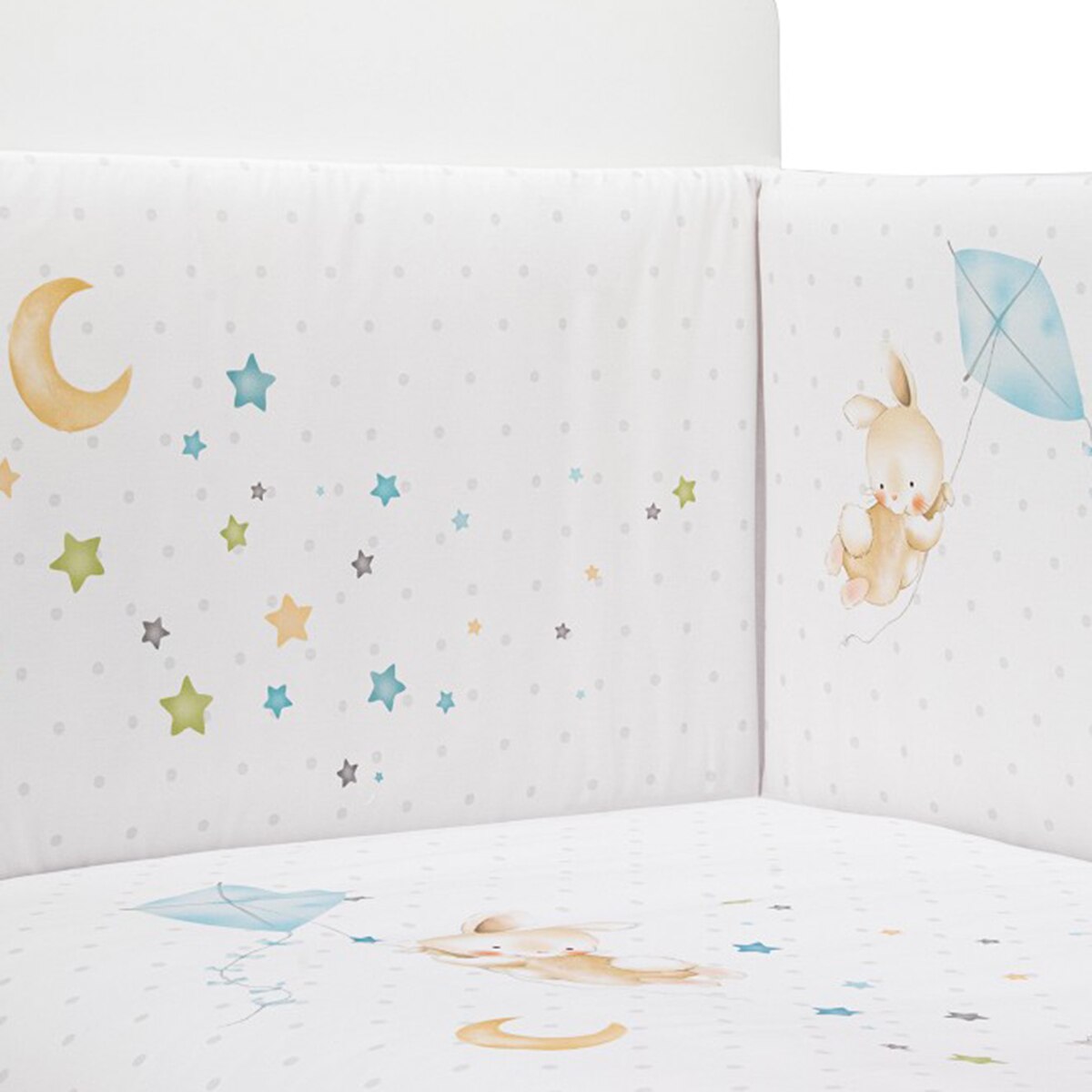 Juego textil 2 piezas Interbaby Edredón + Protector para Cuna (60 x 120 cm.) Elefante azul Azul-2