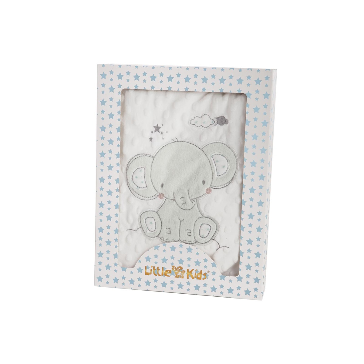 Manta doble cara Little Kids Elefante bordado verde Verde-1