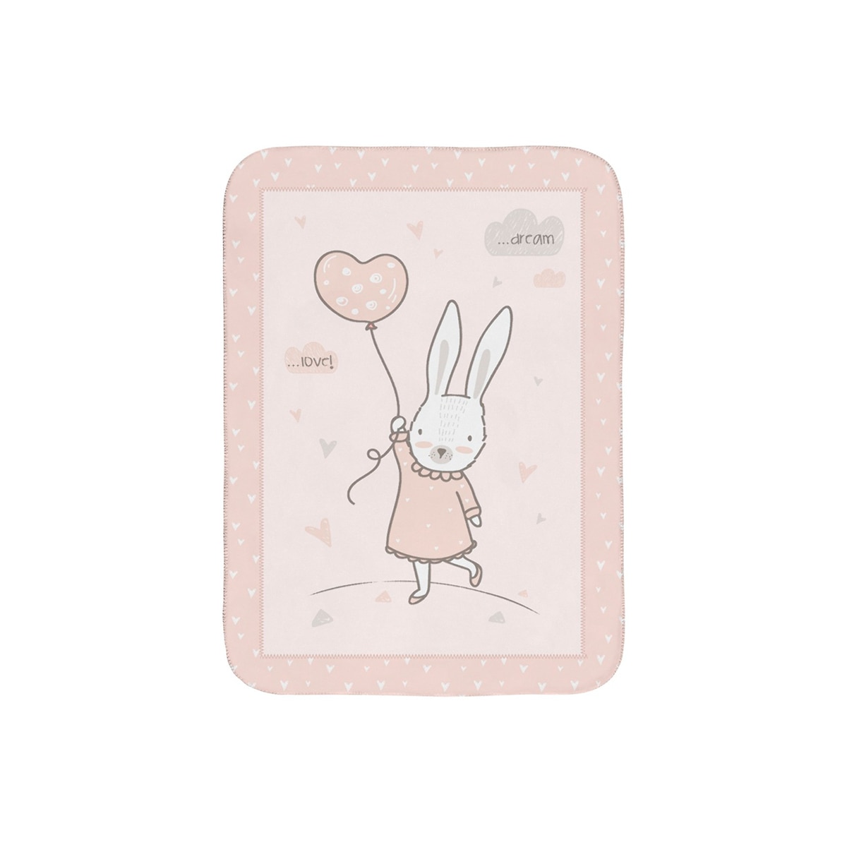 Manta súper suave 80/110 cm Rabbits in Love rosa Rosa-1