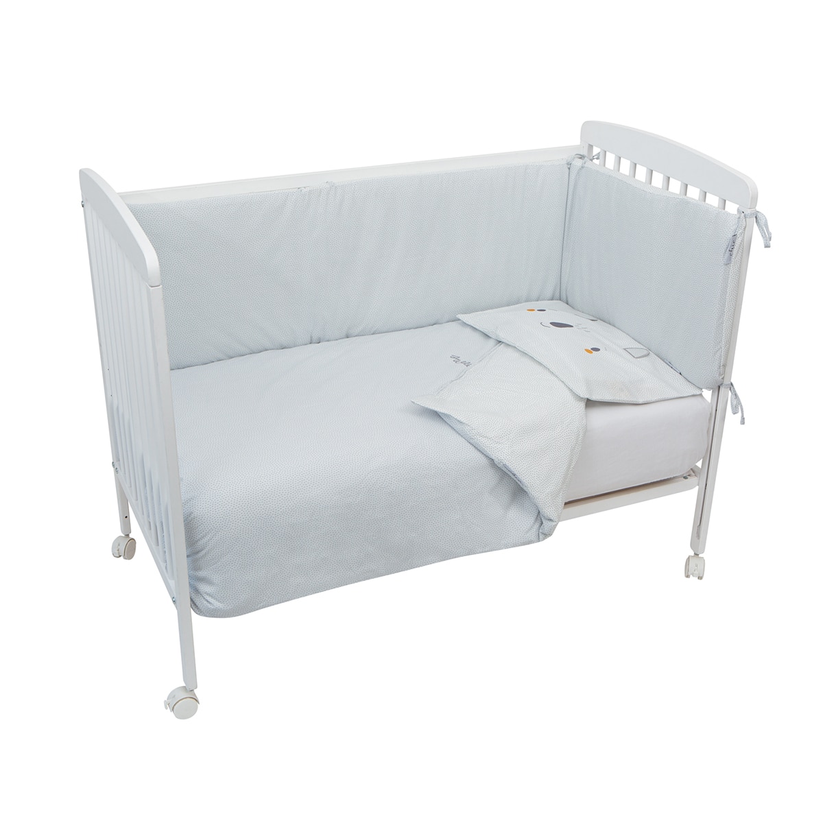 Funda nórdica Funda almohadaoh 100x135 bimbichic lunas int./ext.: 90% algodón 10% poliéster Gris-1