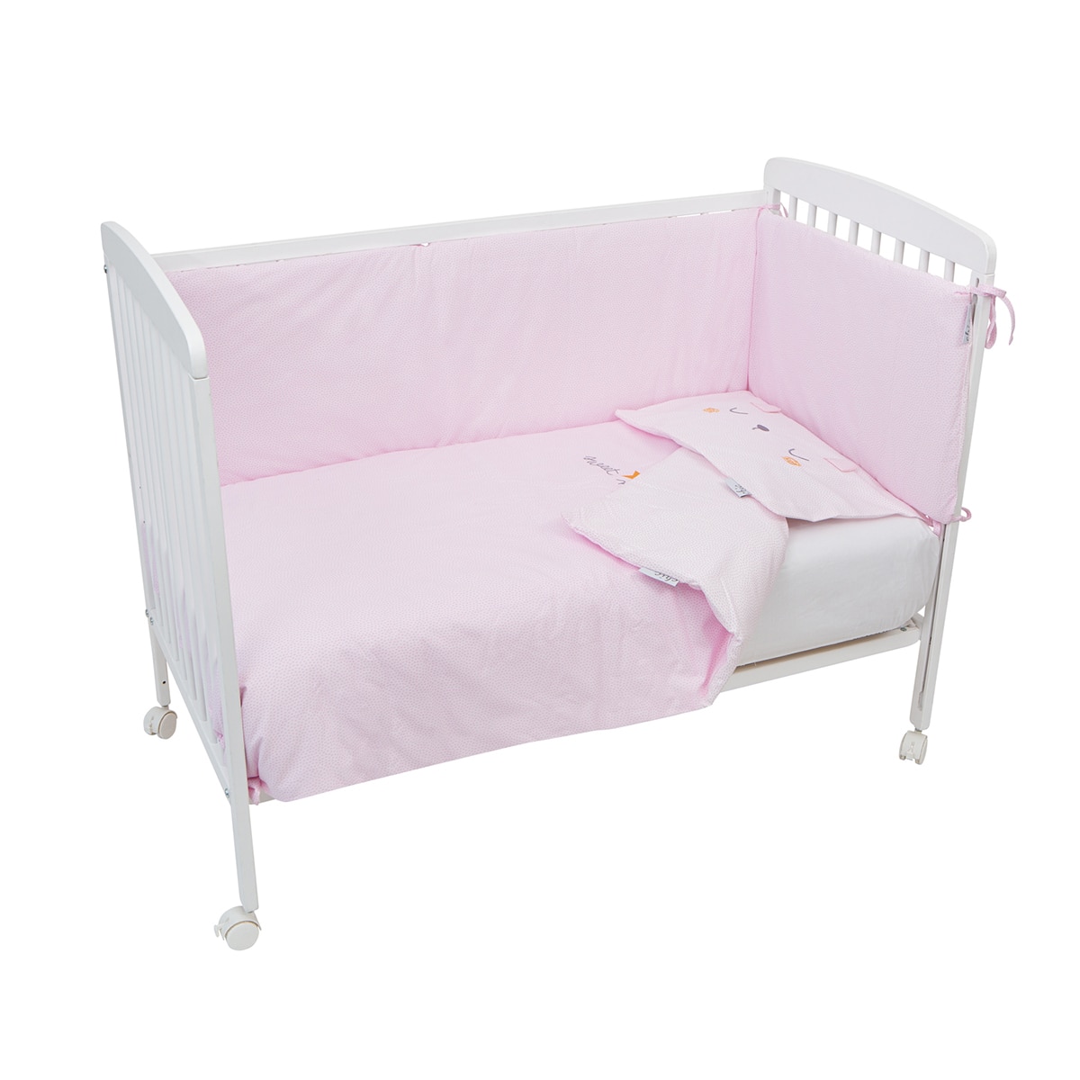 Funda nórdica prot Funda almohada 100x135 bimbichic lunas int./ext.: 90% algodón 10% poliéster Rosa-1
