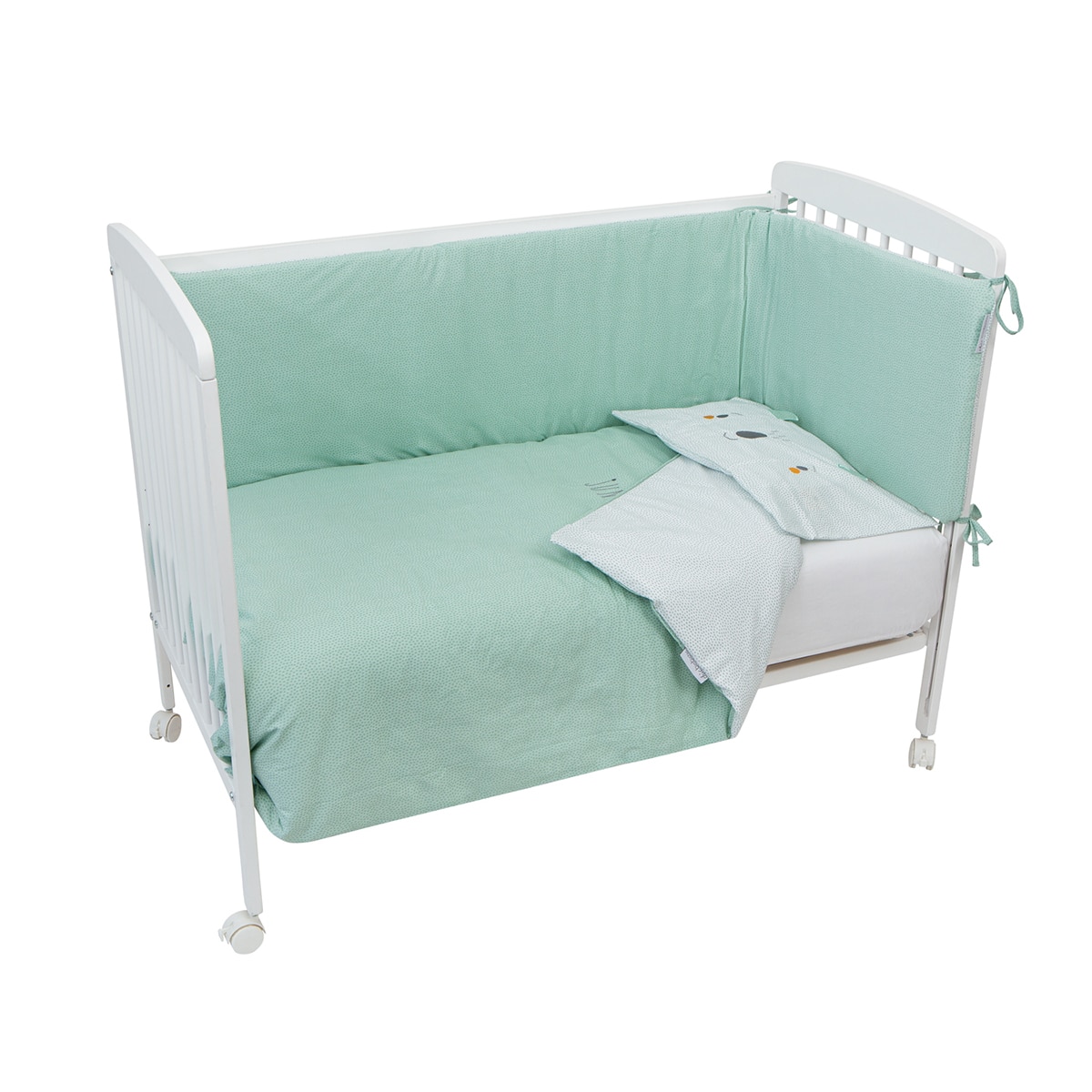 Funda nórdica prot Funda almohada 100x135 bimbichic lunas int./ext.: 90% algodón 10% poliéster Verde-1
