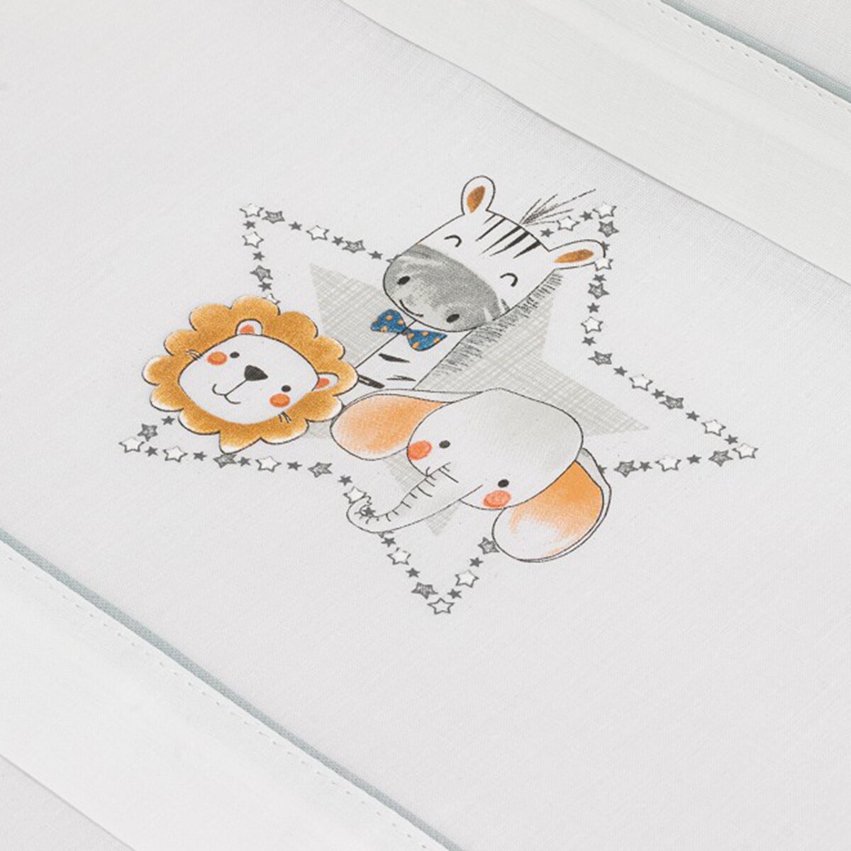 Juego de Sábanas 3 piezas para Cuna (60 x 120 cm.) Interbaby Animalitos blanco/gris Blanco / Gris-2