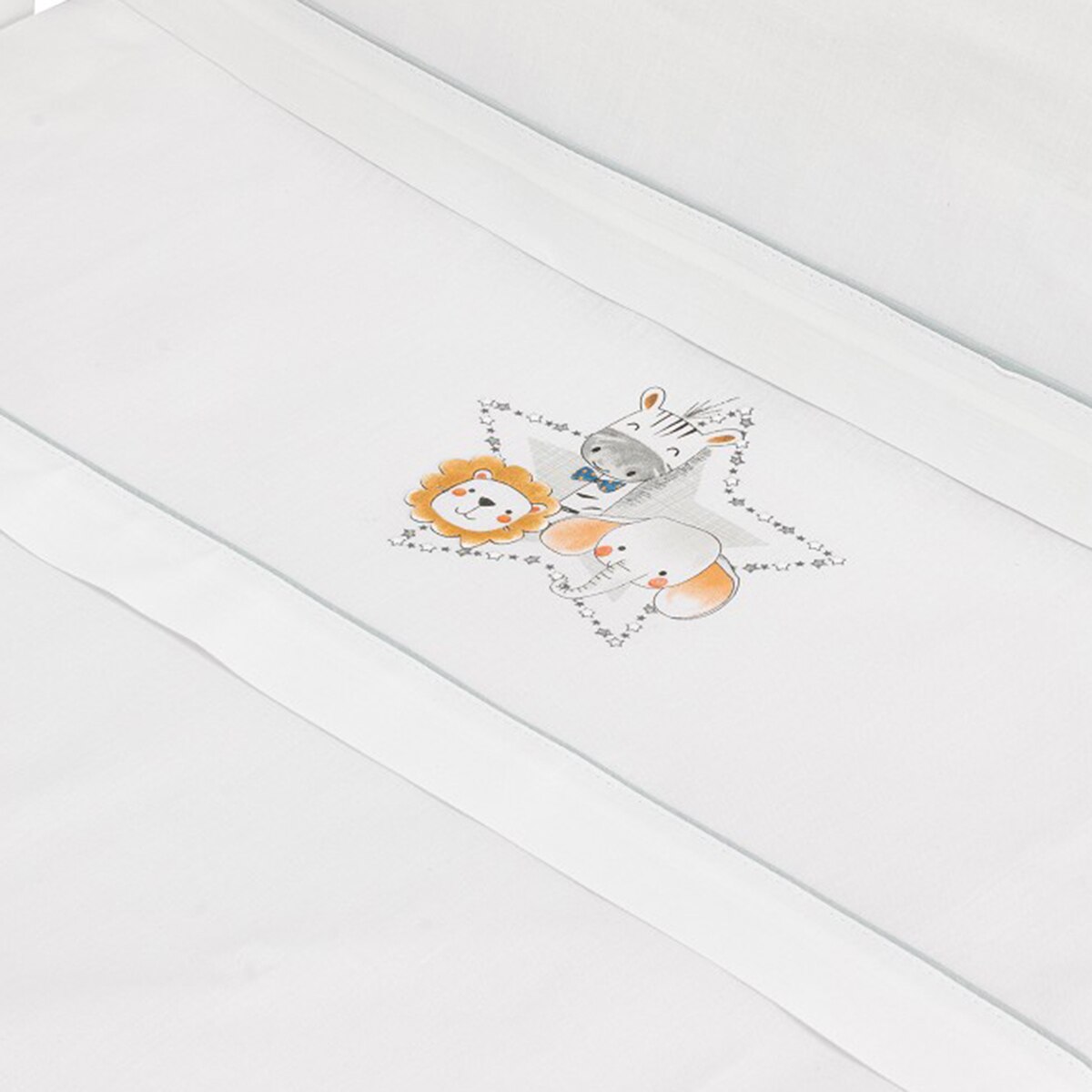 Juego de Sábanas 3 piezas para Cuna (60 x 120 cm.) Interbaby Animalitos blanco/gris Blanco / Gris-3