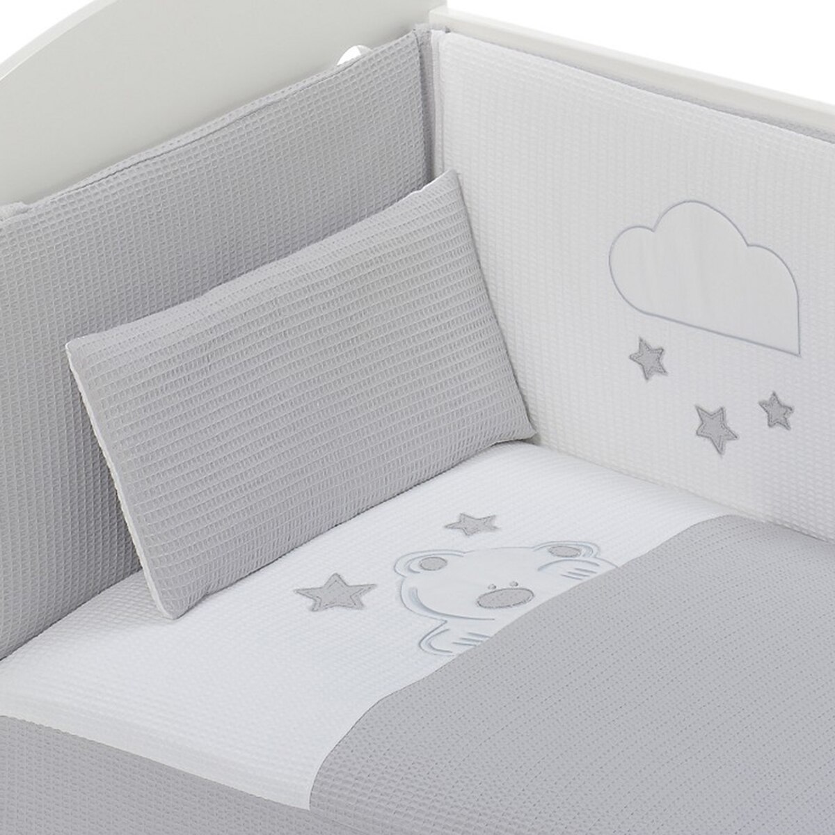 Juego de Sábanas 3 piezas para Cuna (60 x 120 cm.) Interbaby Viggo gris Gris-2