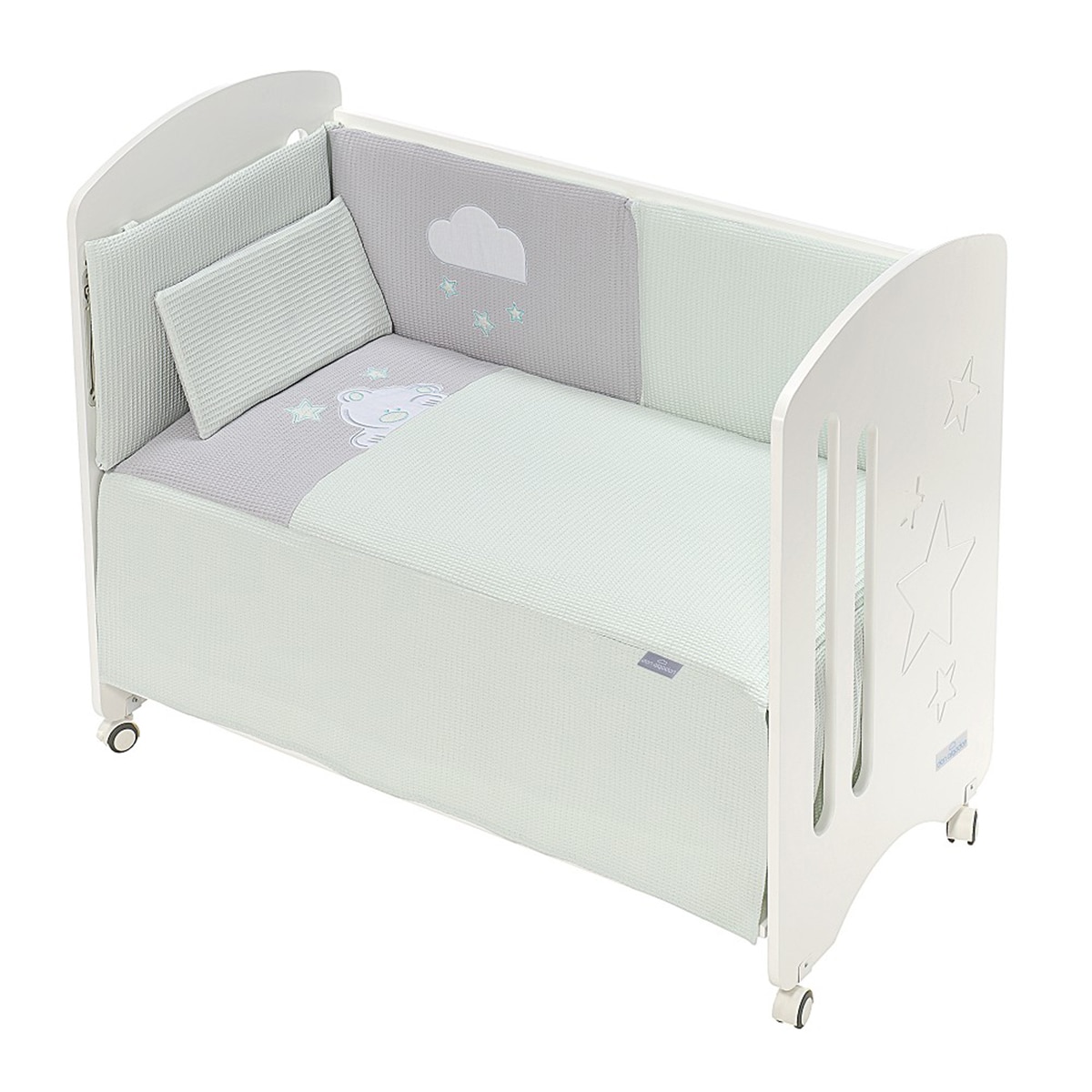 Juego de Sábanas 3 piezas para Cuna (60 x 120 cm.) Interbaby Viggo menta Menta-1