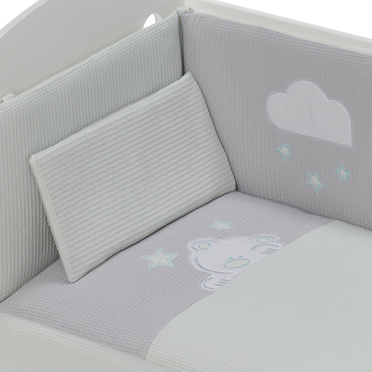 Juego de Sábanas 3 piezas para Cuna (60 x 120 cm.) Interbaby Viggo menta Menta-2