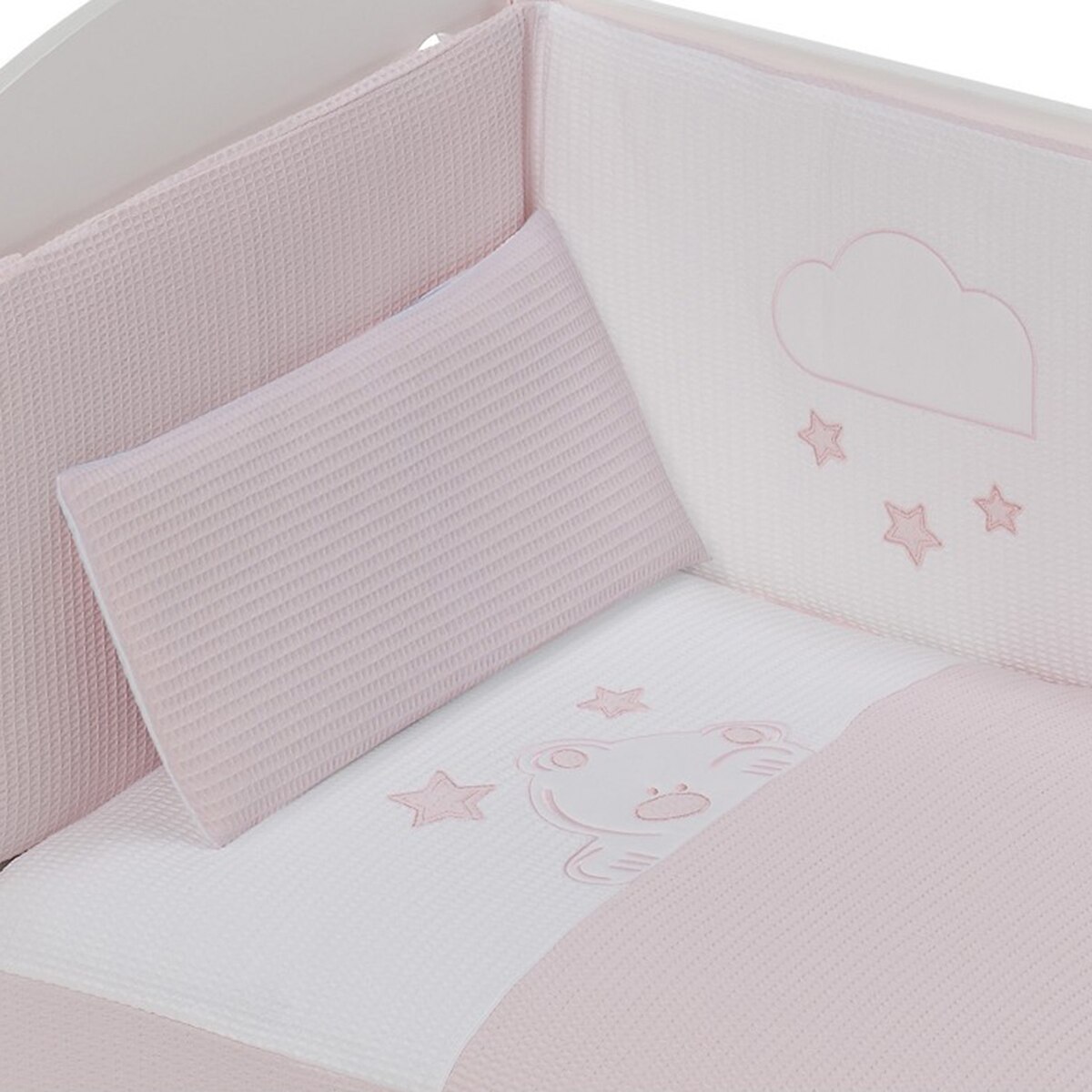 Juego de Sábanas 3 piezas para Cuna (60 x 120 cm.) Interbaby Viggo rosa Rosa-2