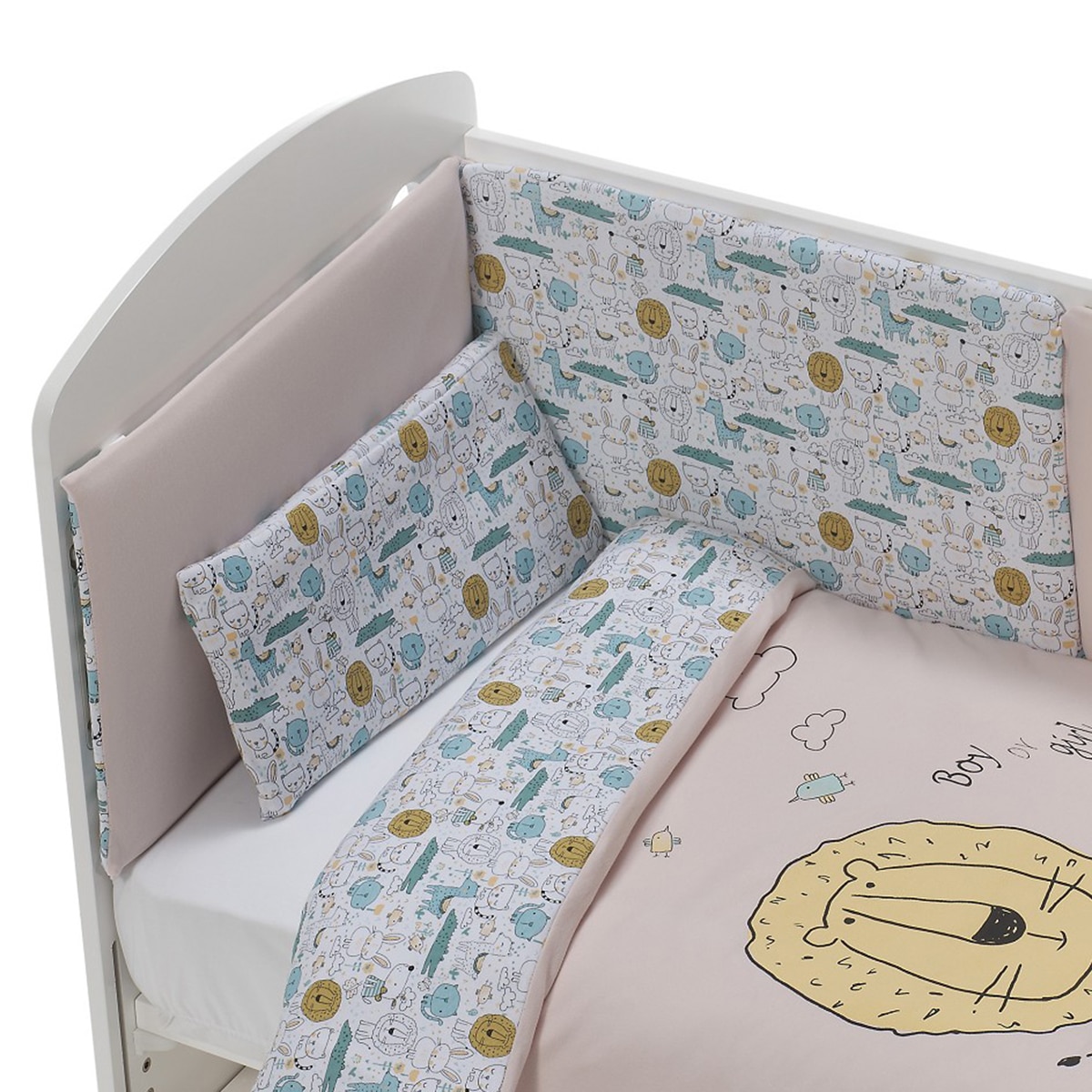 Juego de Sábanas 3 piezas para Cuna (70 x 140 cm.) Interbaby Indara rosa Rosa-1