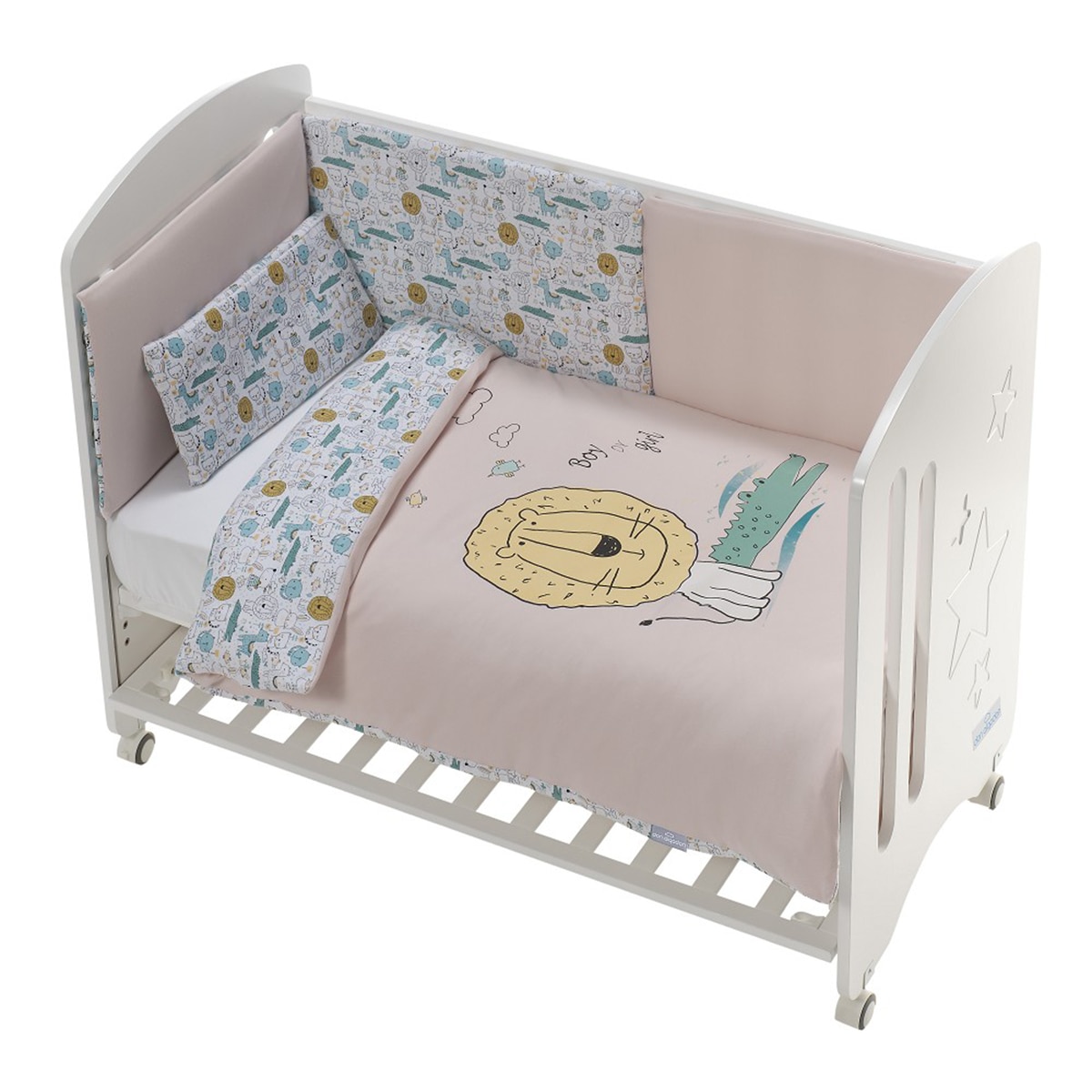 Juego de Sábanas 3 piezas para Cuna (70 x 140 cm.) Interbaby Indara rosa Rosa-2