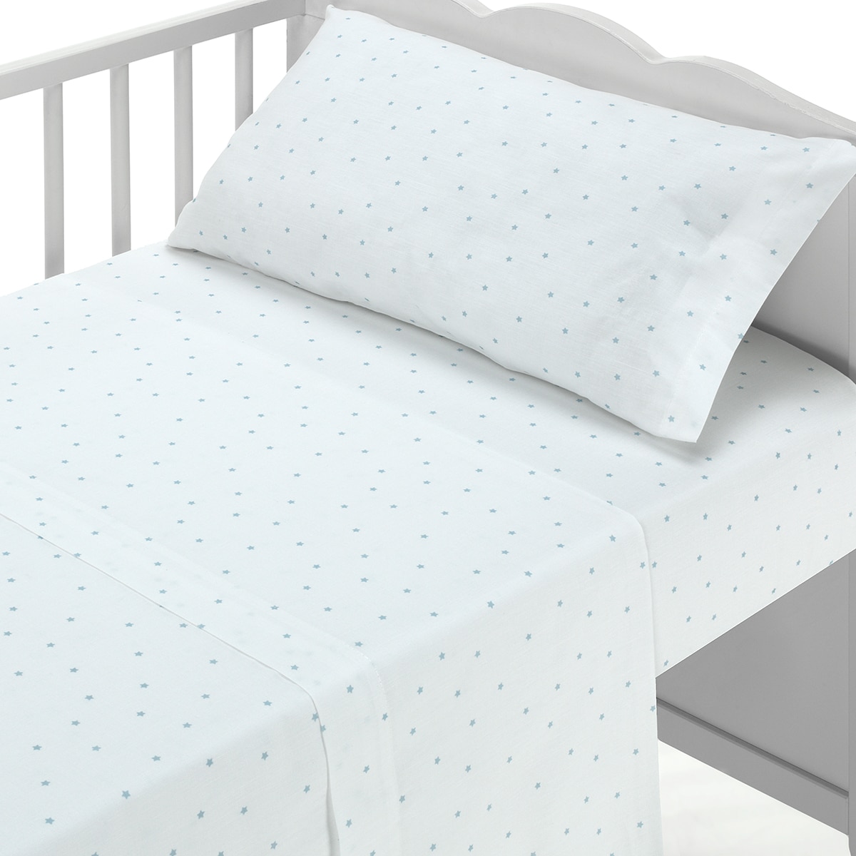 Set de cuna formado por funda nórdica reversible, funda de almohada y sábana bajera ajustable Azul-3