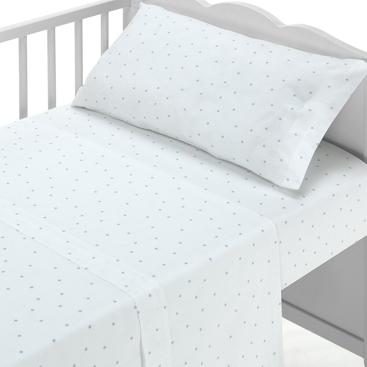 Set de cuna formado por funda nórdica reversible, funda de almohada y sábana bajera ajustable Rosa-3