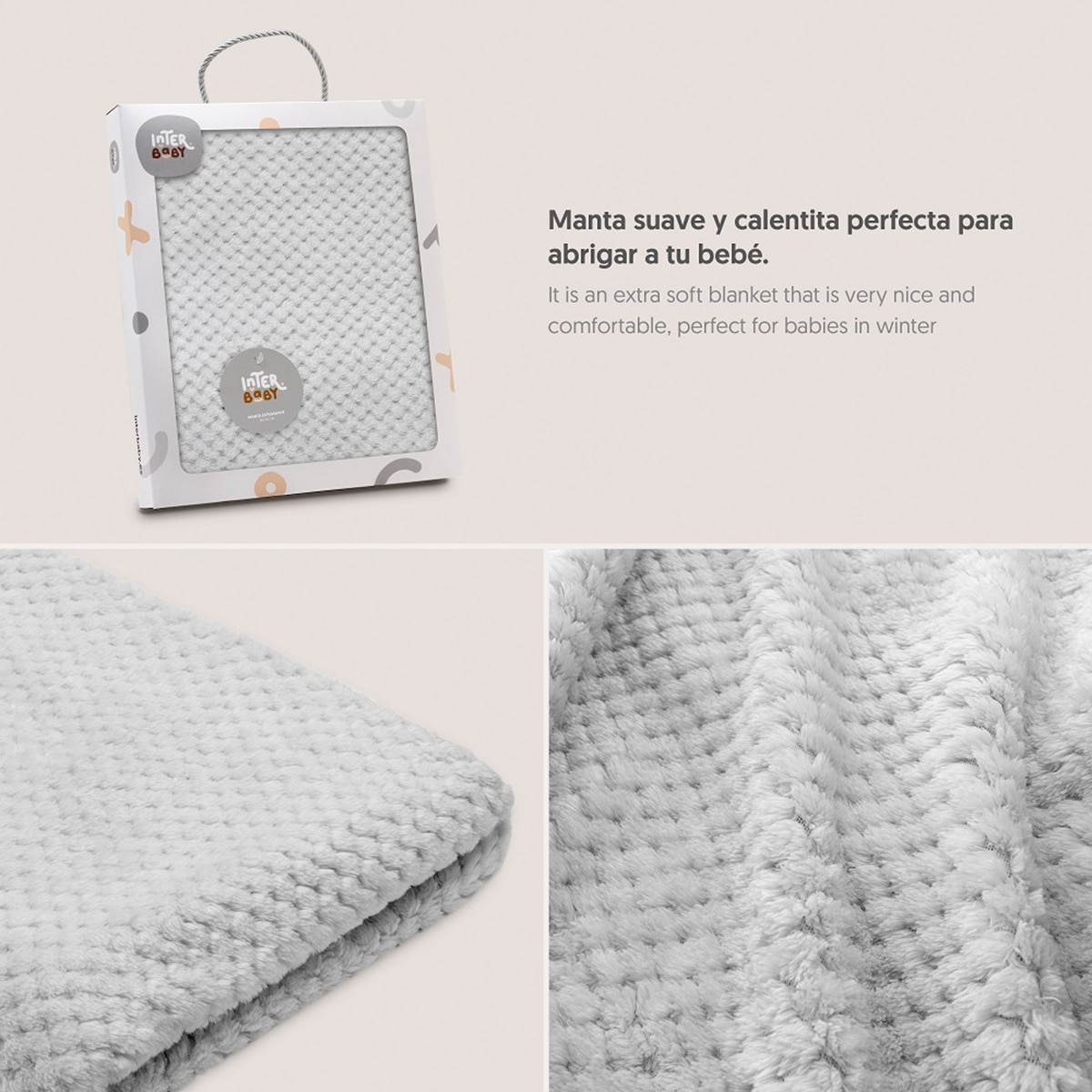 Manta popcorn Gris-5