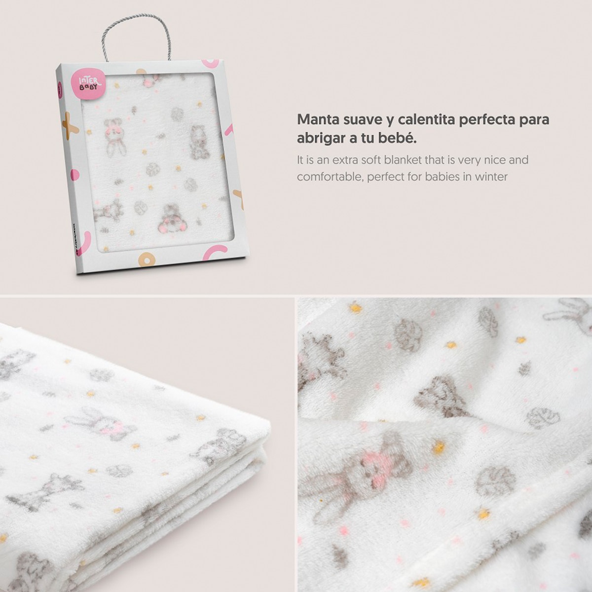 Manta estampada koala Rosa-4