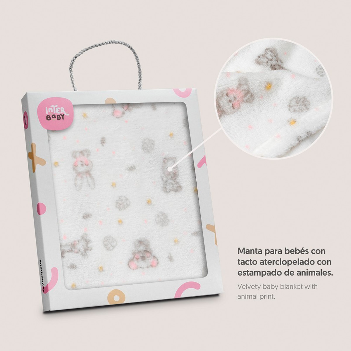 Manta estampada koala Rosa-5