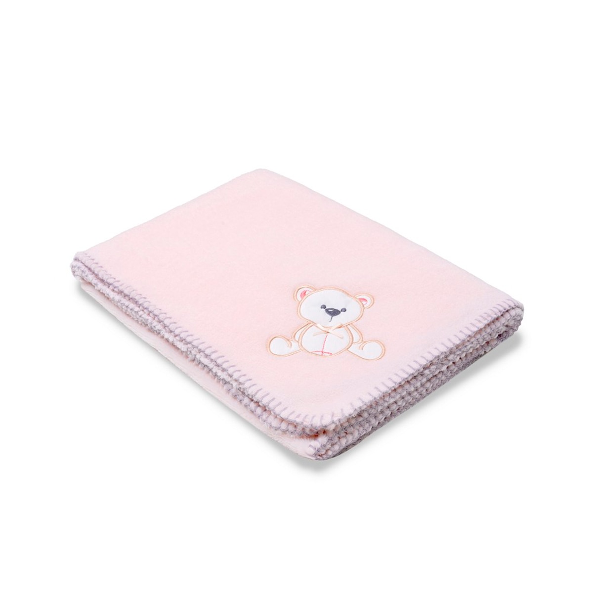 Manta bordada oso lazo Rosa-1