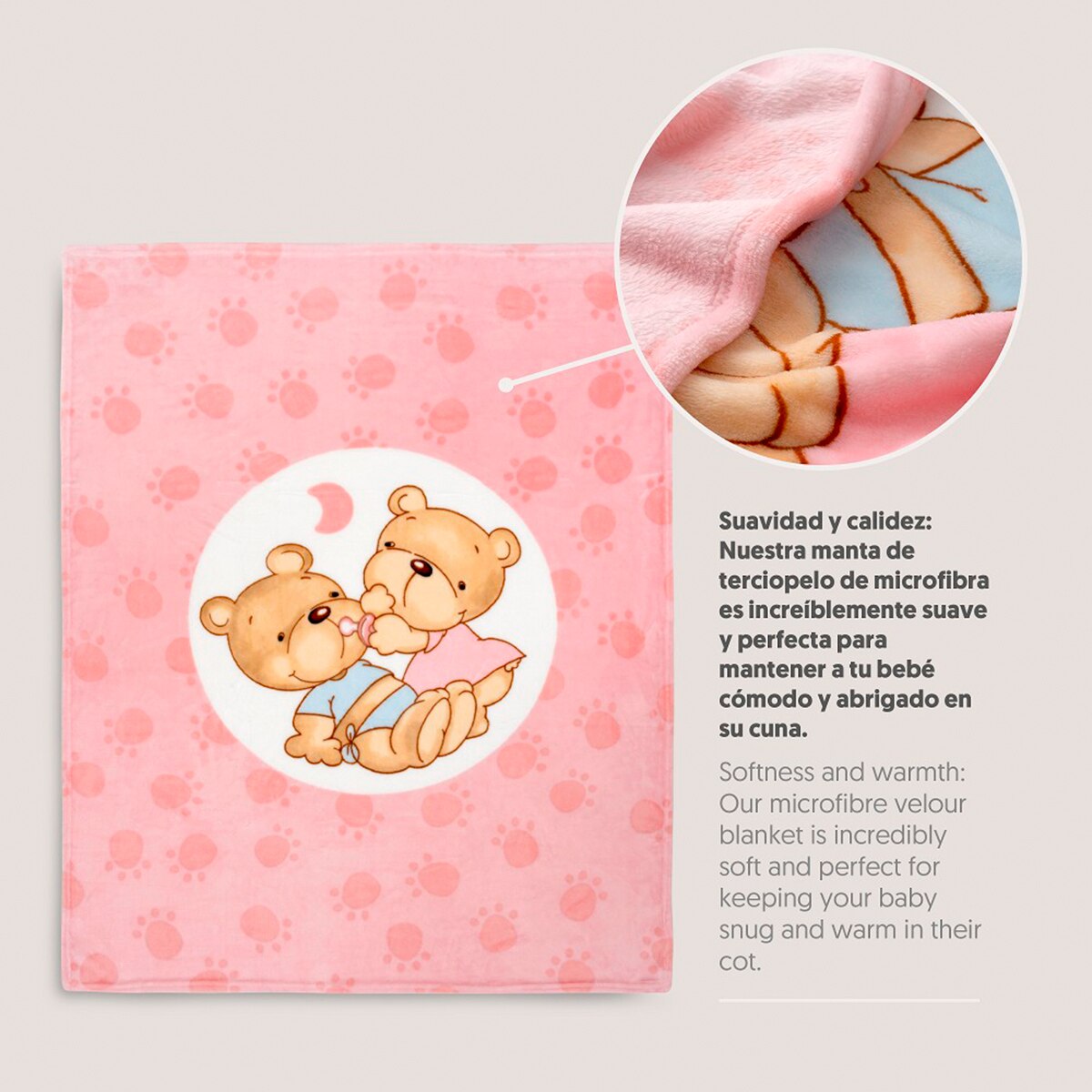 Manta cuna sedalinaparejita osos Rosa-2