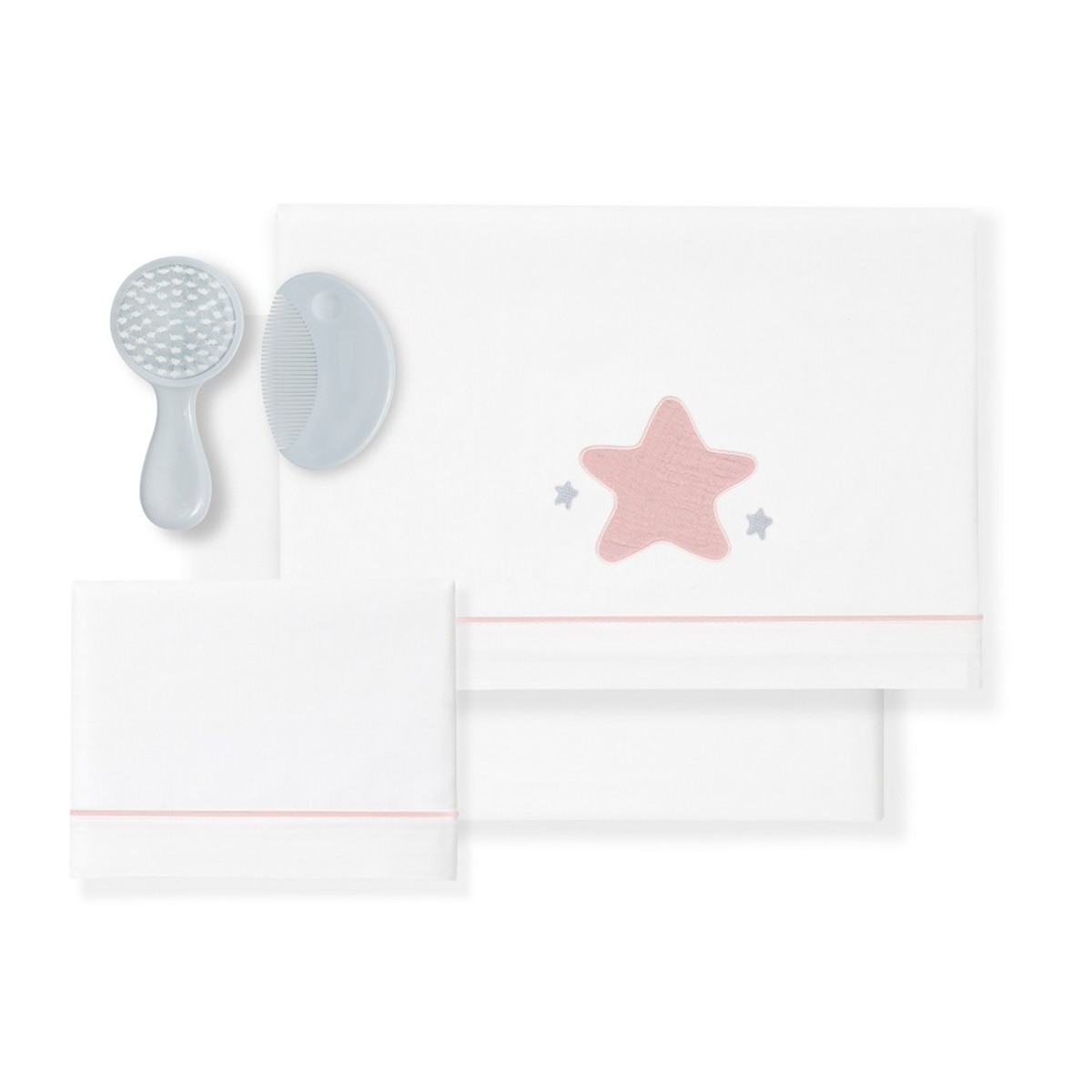 Set sábanas cuna estrellas Rosa-2