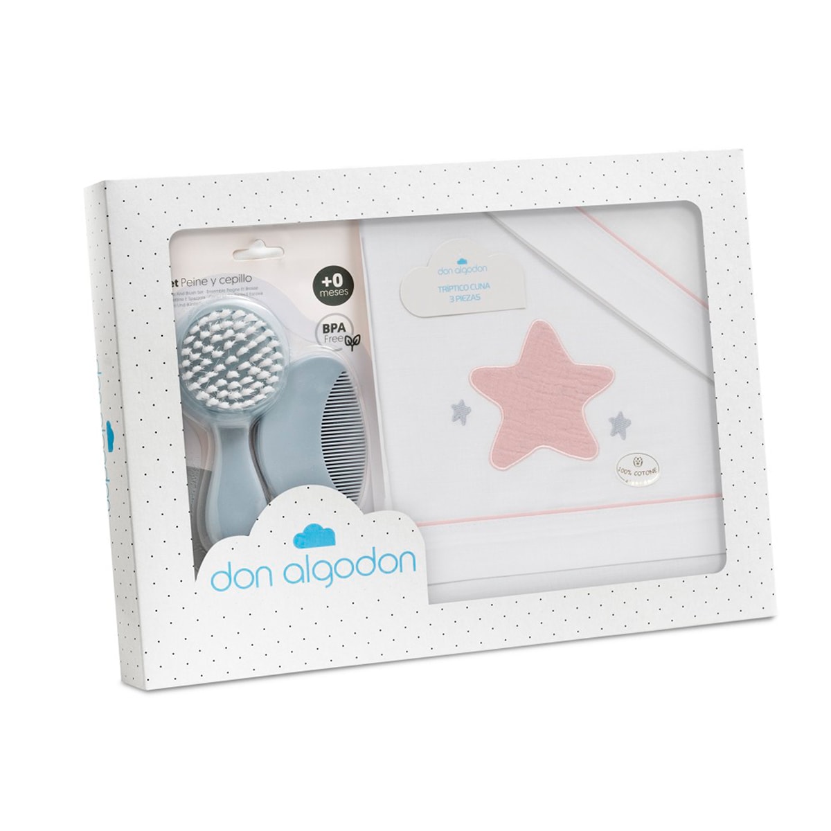 Set sábanas cuna estrellas Rosa-4