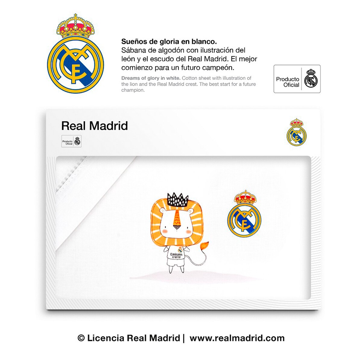 Triptico cuna real madrid leon escudo Blanco-1
