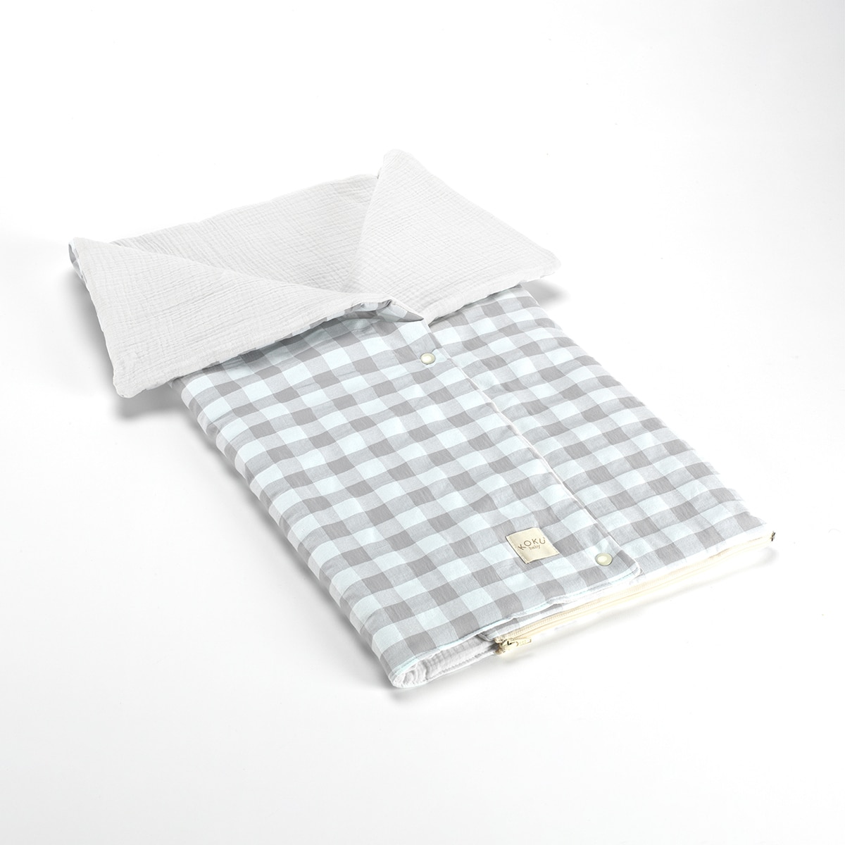 Wrap / Arrullo cuadro vichy Gris / Blanco Gris-1