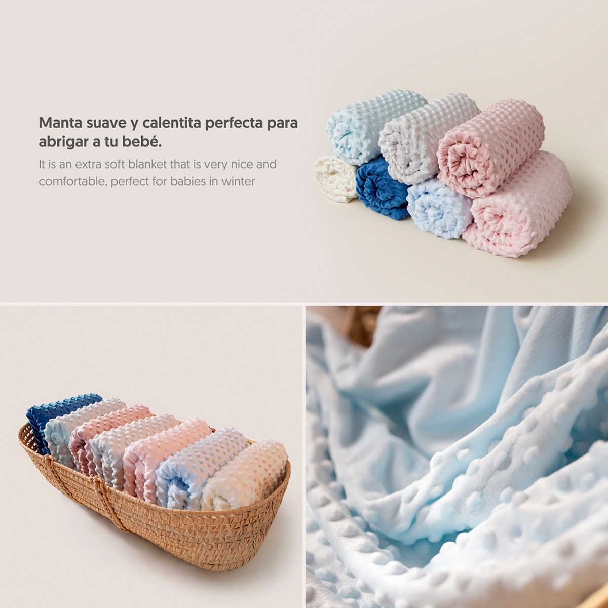 Manta Interbaby burbuja azul Azul-5