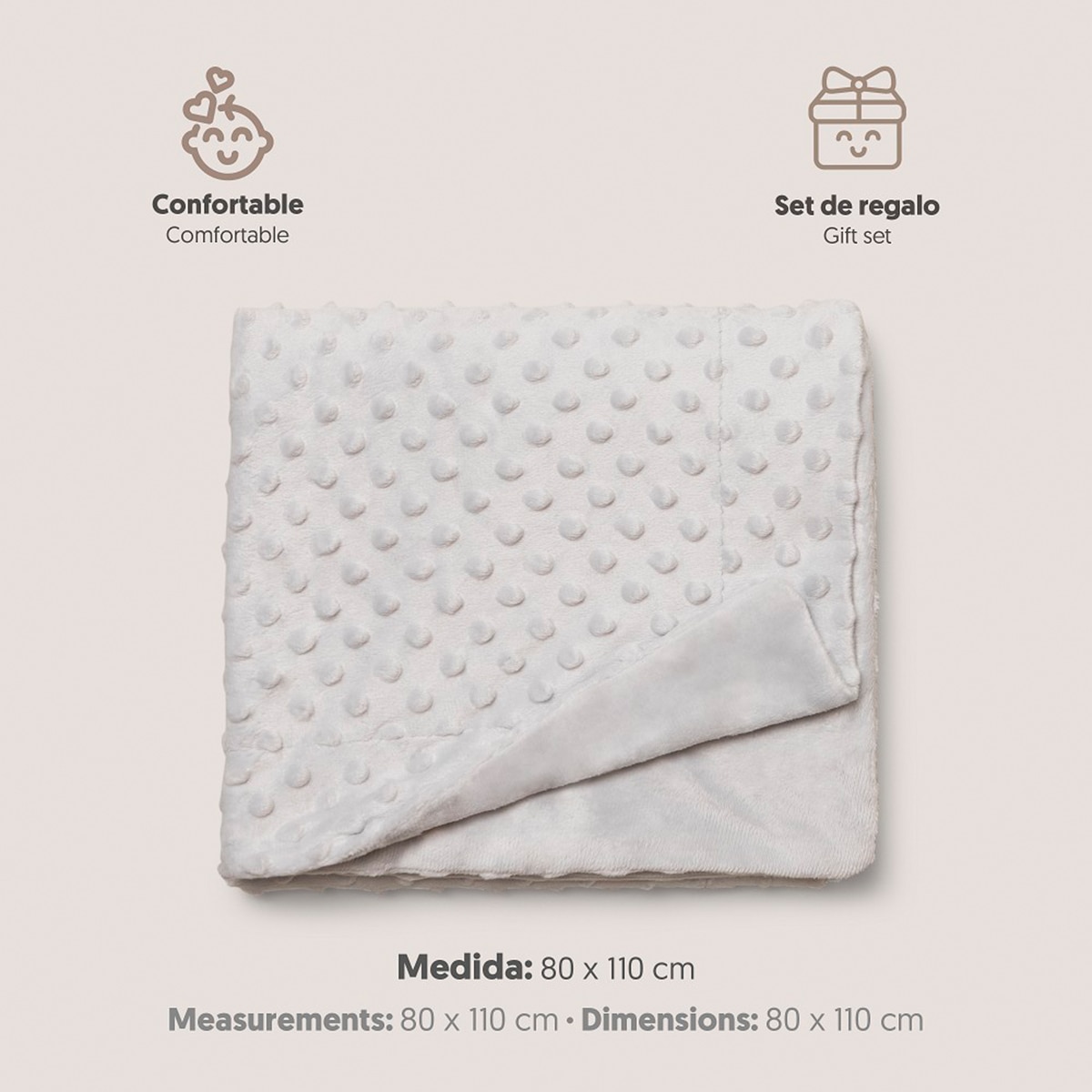 Manta Interbaby burbuja gris Gris-4