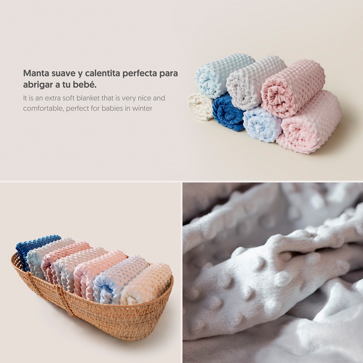 Manta Interbaby burbuja gris Gris-5
