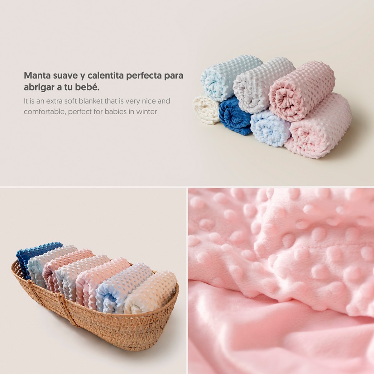 Manta Interbaby burbuja rosa Rosa-5