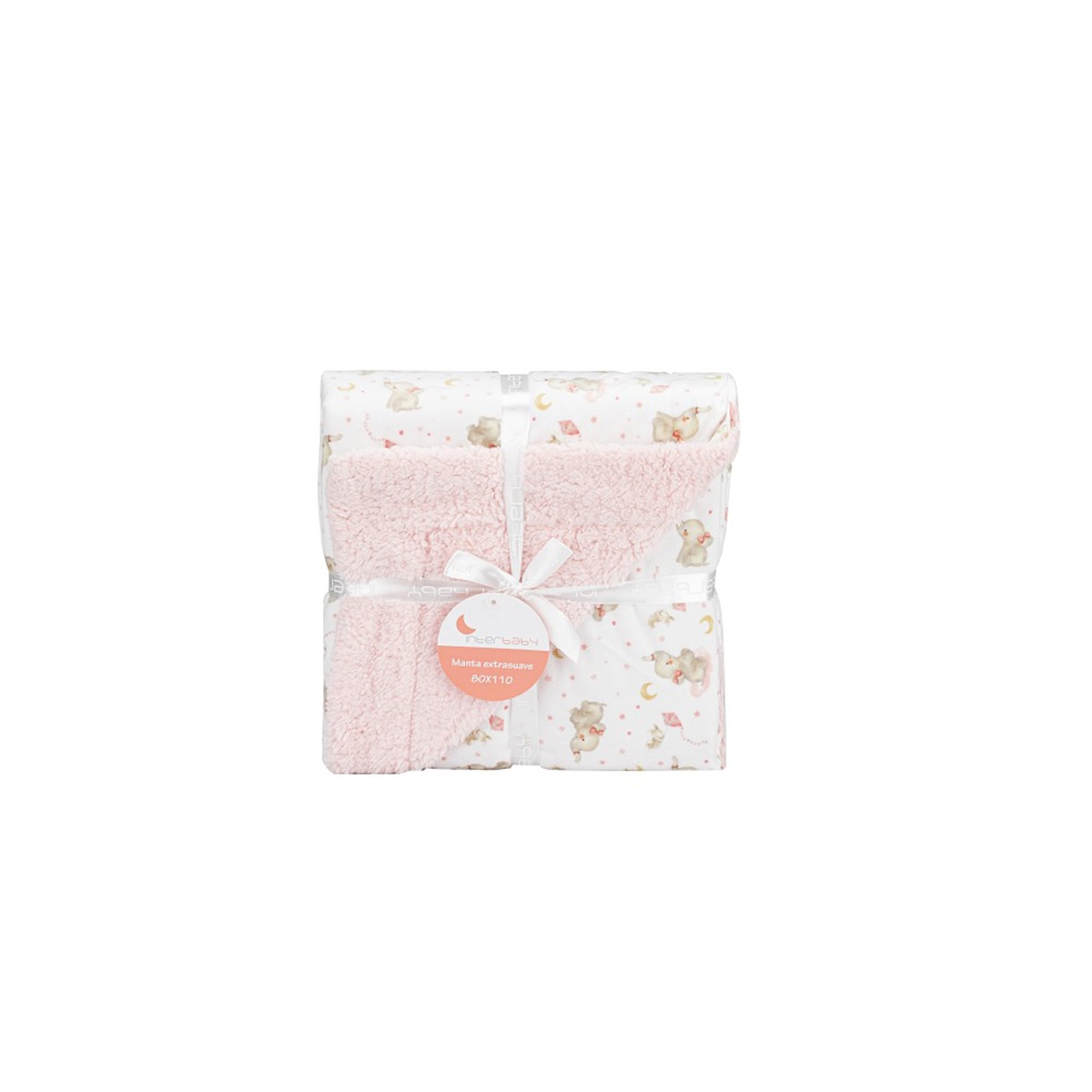 Manta Interbaby burbuja con borreguillo elefante rosa Rosa-1