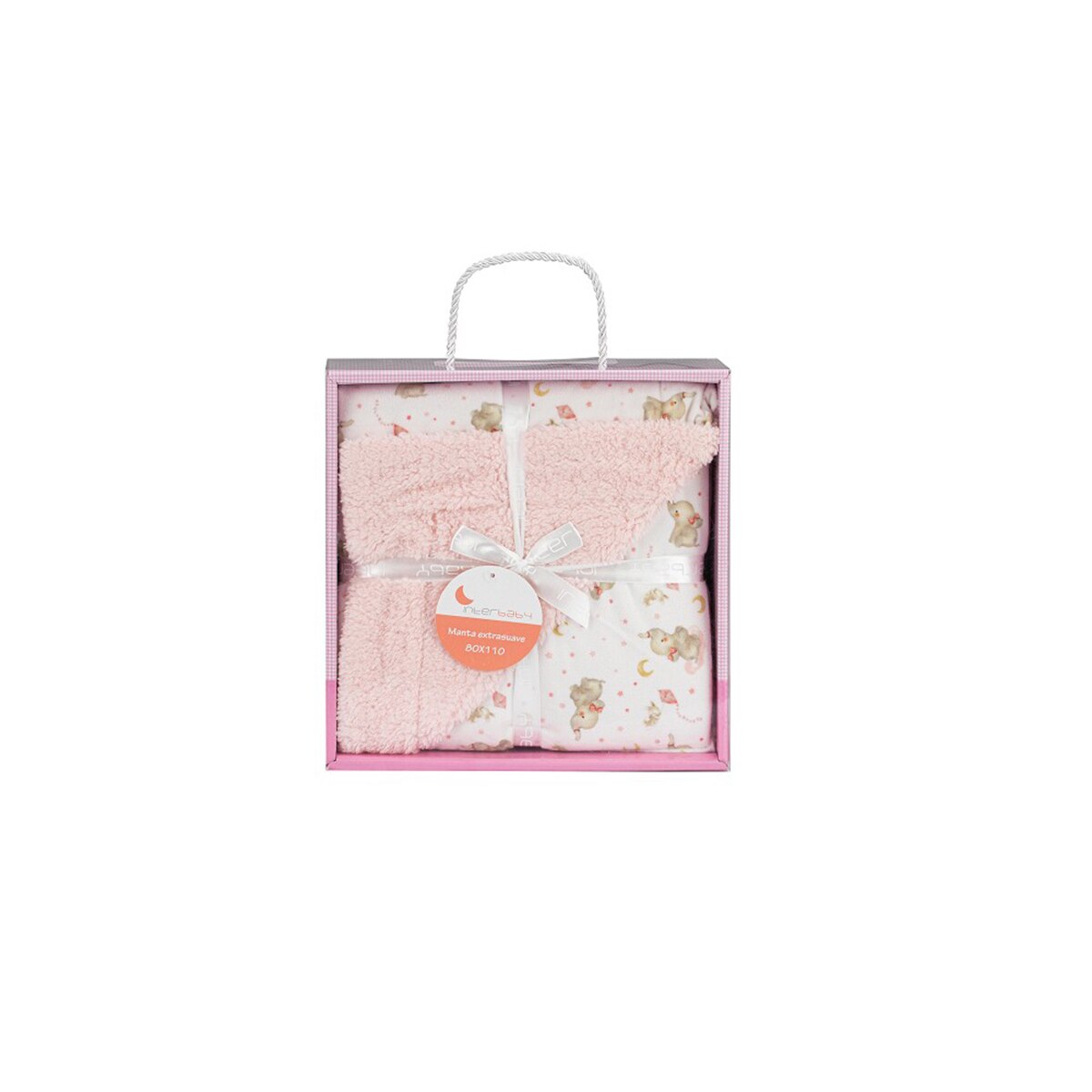 Manta Interbaby burbuja con borreguillo elefante rosa Rosa-3
