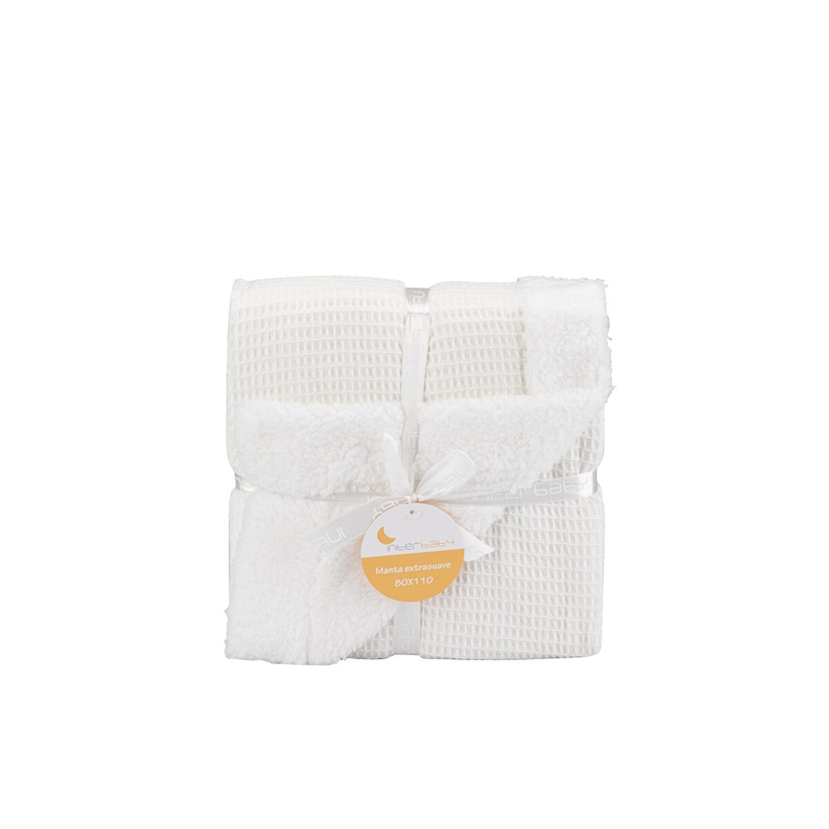 Manta Interbaby nido de abeja con borreguillo beige Beige-1