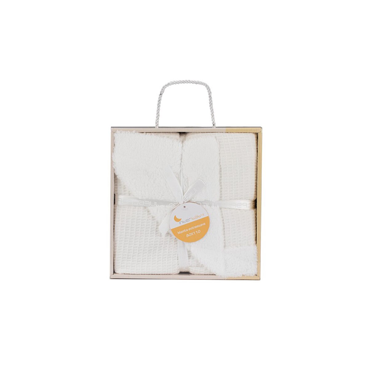 Manta Interbaby nido de abeja con borreguillo beige Beige-2