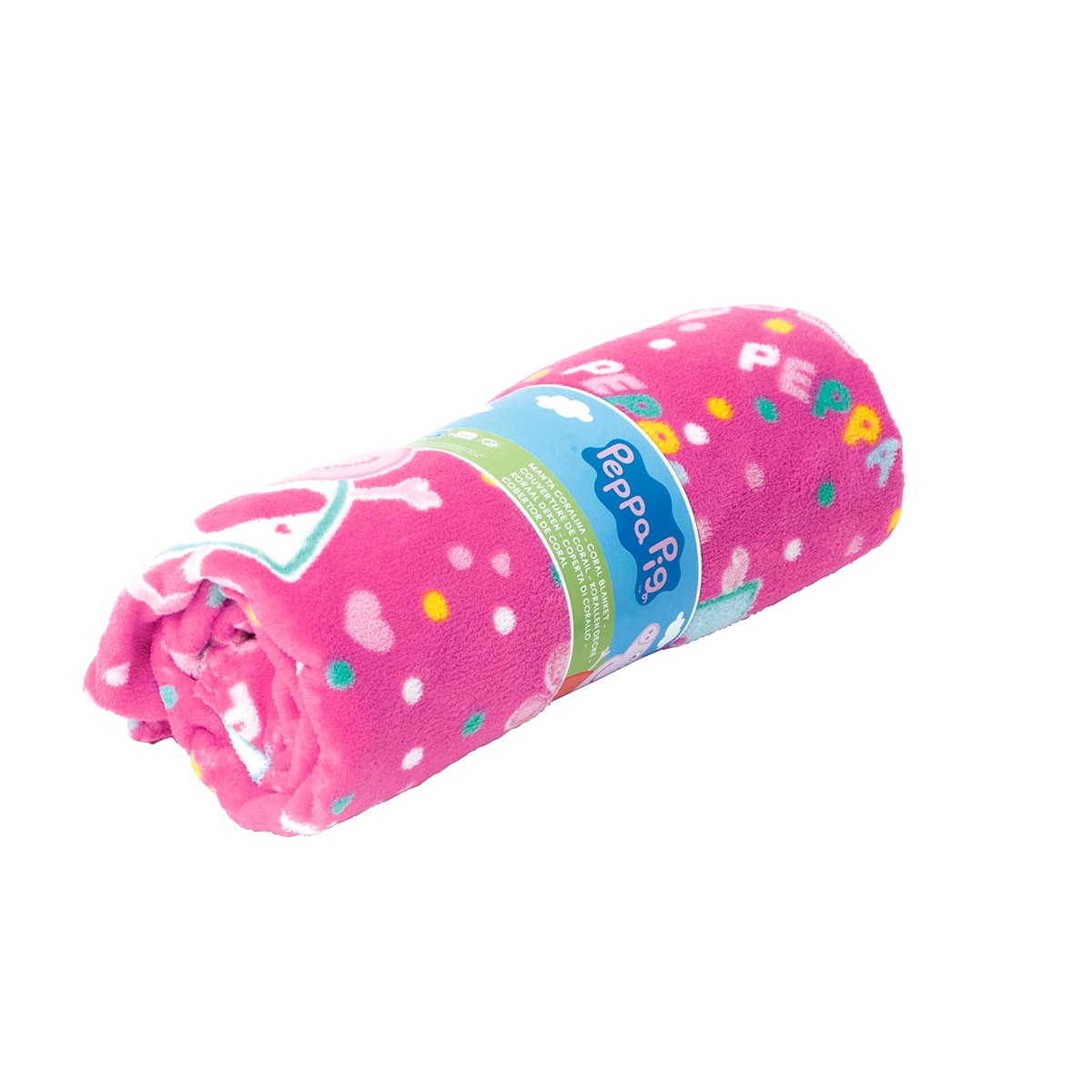 Manta coral 150x95 200gsm Peppa Pig Rosa-2