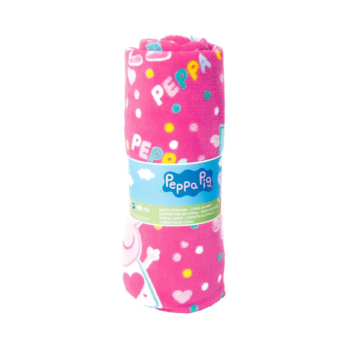 Manta coral 150x95 200gsm Peppa Pig Rosa-3