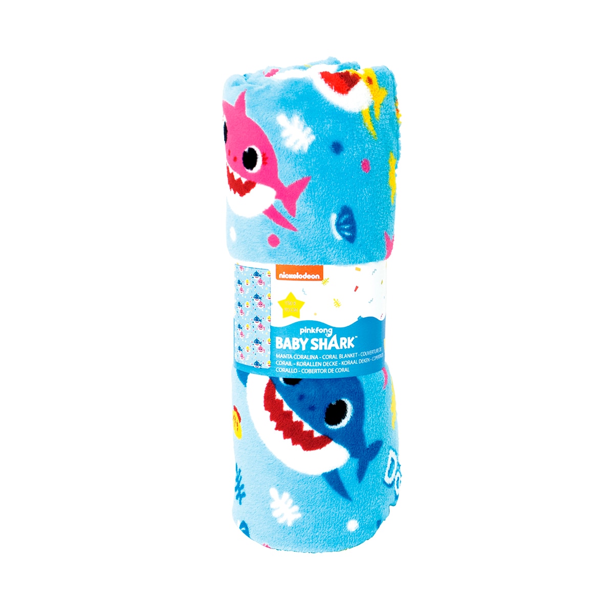 Manta coral 150x95 200gsm Baby Shark Multicolor-3