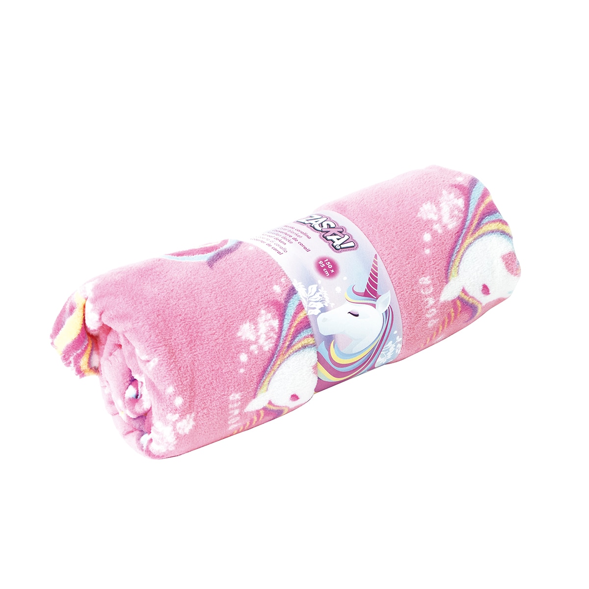 Manta coral 150x95 200gsm unicornio Rosa-2