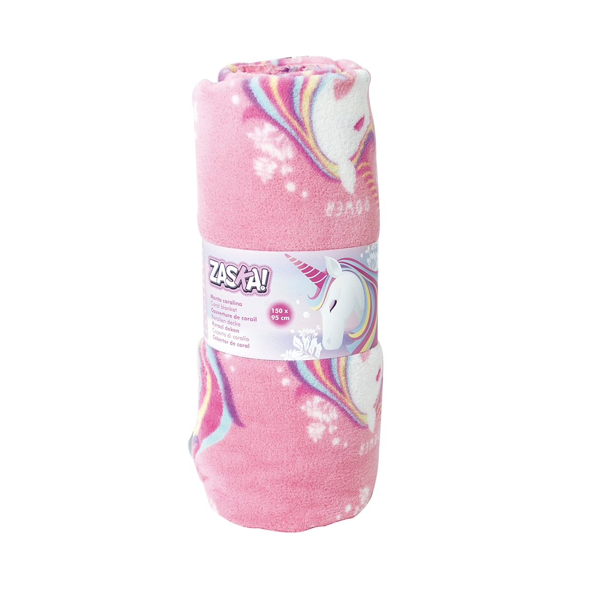 Manta coral 150x95 200gsm unicornio Rosa-3
