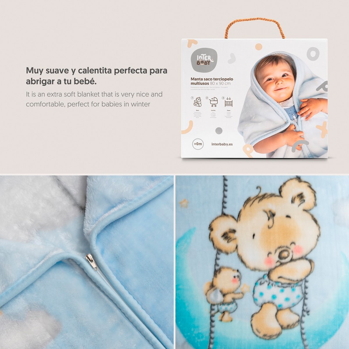 Manta rachel babysac Azul-5